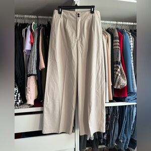 Madewell Cream Wide-Leg Pants